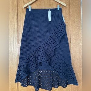 Trina Turk eyelet detail high-low midi skirt